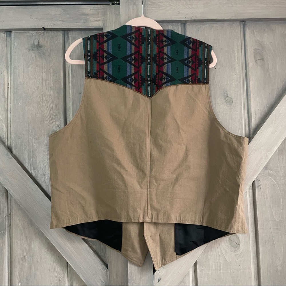 PENDLETON High Grade Western Wear Aztec Knit Canvas Vest Size XL - Picture 7 of 7
